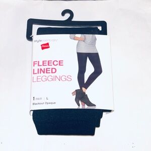 Hanes Blackout Opaque Fleece Leggings Sz L (12-14)